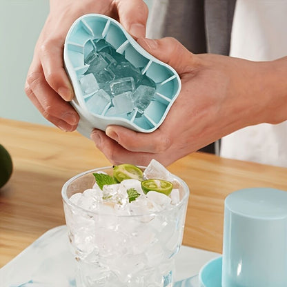 1 pc blue Silicone Ice Cube Cup – Freezable & Reusable Ice Maker, Perfect for Home, Bar, Pub, Club, and Outdoor Summer Drinks in Light Blue, Ideal for Cocktails and Fresh Fruit Infusions - Image 4