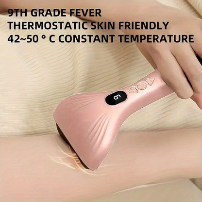 USB Electric Gua Sha Massager, Electric Massager, Heated Vibration Gua Sha Board, Suitable for Neck, Shoulder, and Back Massage Tools, Ideal for Beauty/Daily Relaxation, Home Personal Care Tool（pink)） - Image 3