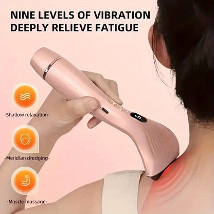 USB Electric Gua Sha Massager, Electric Massager, Heated Vibration Gua Sha Board, Suitable for Neck, Shoulder, and Back Massage Tools, Ideal for Beauty/Daily Relaxation, Home Personal Care Tool（pink)） - Image 5