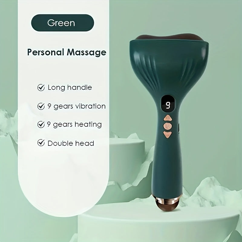 USB Electric Gua Sha Massager, Electric Massager, Heated Vibration Gua Sha Board, Suitable for Neck, Shoulder, and Back Massage Tools, Ideal for Beauty/Daily Relaxation, Home Personal Care Tool（green）