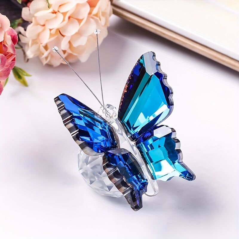 Five colors**"Crystal Wing Radiance" | 5.5cm Gradient Crystal Butterfly Sculpture — Poetry Captured in a Moment, an Eternal Gift Illuminating Space and Heart** - Image 5