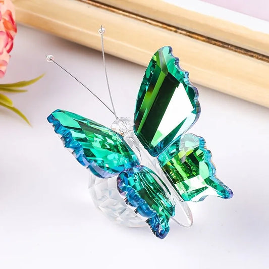 brown powder**"Crystal Wing Radiance" | 5.5cm Gradient Crystal Butterfly Sculpture — Poetry Captured in a Moment, an Eternal Gift Illuminating Space and Heart** - Image 3