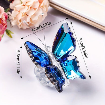 Colorful butterflies**"Crystal Wing Radiance" | 5.5cm Gradient Crystal Butterfly Sculpture — Poetry Captured in a Moment, an Eternal Gift Illuminating Space and Heart** - Image 5