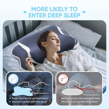Side Sleeper Neck Pillow | Odor-Free, Light Beige Friendly Design, Comfortable Sleep Posture, Polyester Material, Hand Wash Only  - Image 2