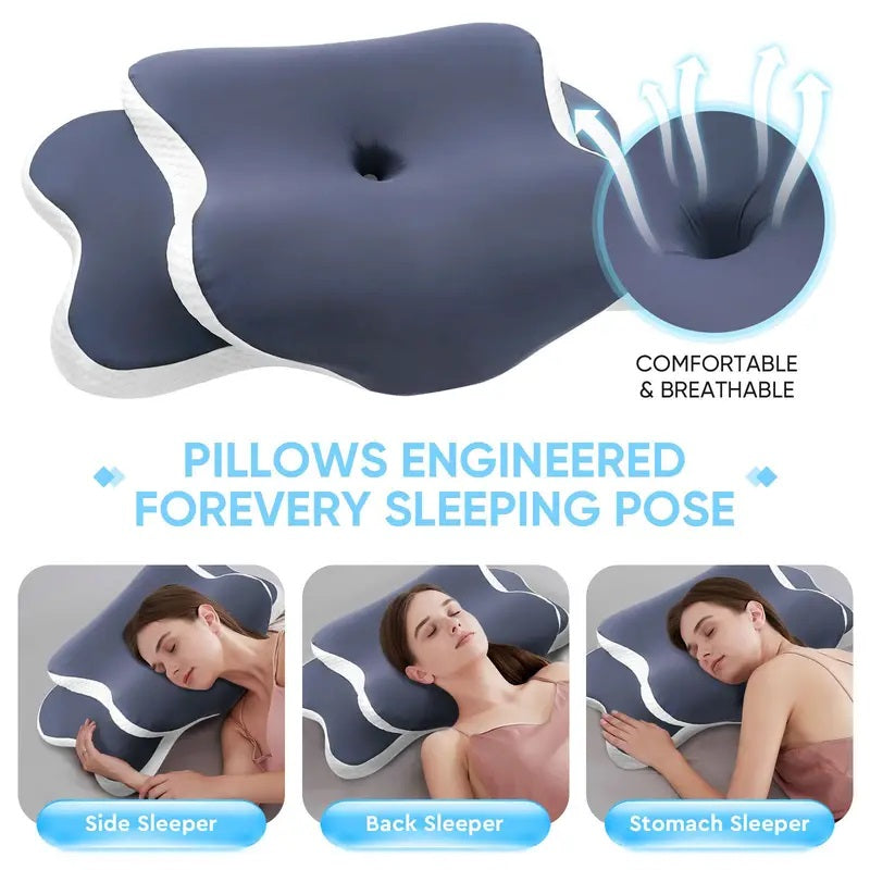 Side Sleeper Neck Pillow | Odor-Free, Light Beige Friendly Design, Comfortable Sleep Posture, Polyester Material, Hand Wash Only  - Image 5