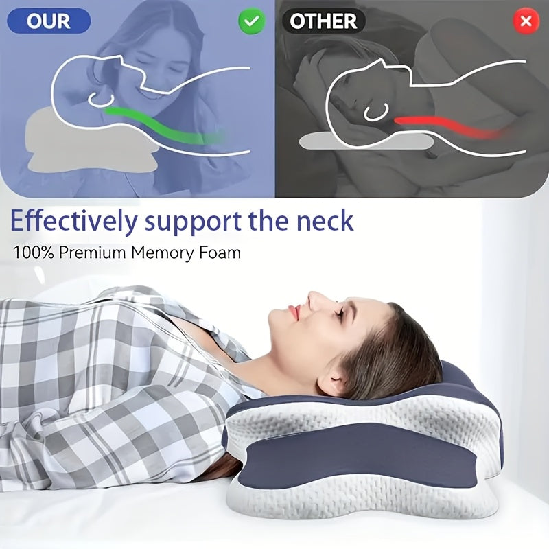 Side Sleeper Neck Pillow | Odor-Free, Light Beige Friendly Design, Comfortable Sleep Posture, Polyester Material, Hand Wash Only  - Image 7