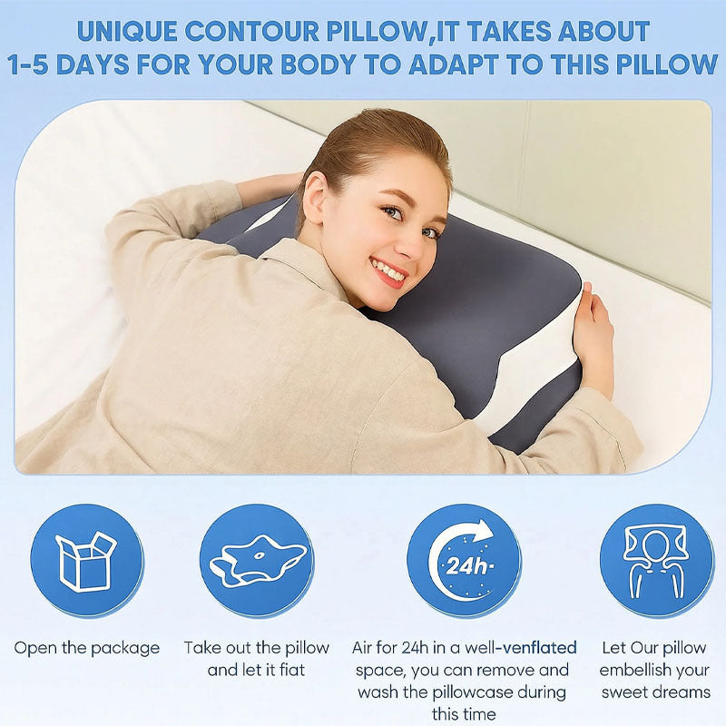 Side Sleeper Neck Pillow | Odor-Free, Light Beige Friendly Design, Comfortable Sleep Posture, Polyester Material, Hand Wash Only  - Image 9