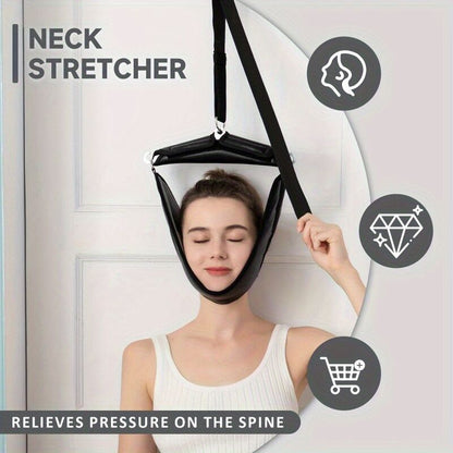 Portable neck stretcher for home use, medium tension with polyamide material, 360° rotation and 2-point connection, suitable for travel and home use to relieve neck pain - Image 2