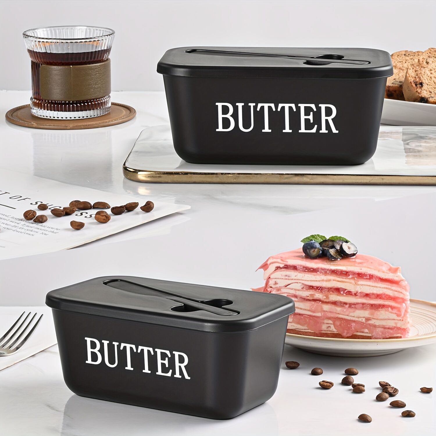 GREEN **Food-Grade PP Large Butter Keeper with Cutting Blade | Airtight, Drying-Resistant, Easy to Slice – Long-Lasting Freshness, Your Kitchen & Baking Essential Helper** - Image 4