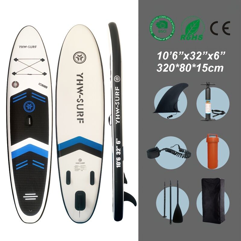 Inflatable vertical paddle set for water sports and surfing-including air pump, paddle, rope, backpack, fin box and maintenance tools. - Image 5
