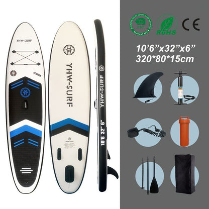 Inflatable vertical paddle set for water sports and surfing-including air pump, paddle, rope, backpack, fin box and maintenance tools. - Image 5