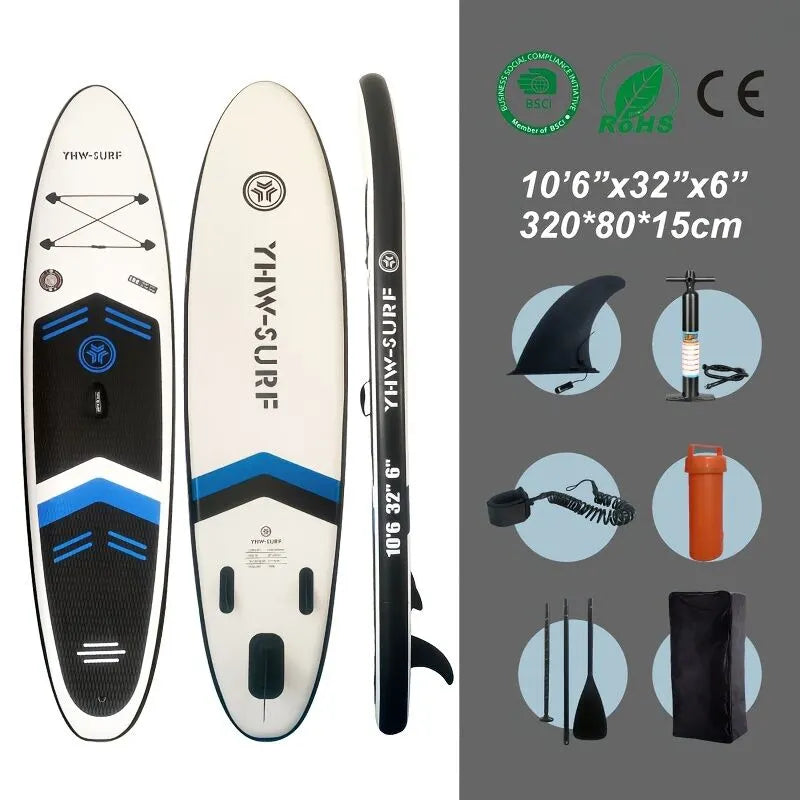 Inflatable vertical paddle set for water sports and surfing-including air pump, paddle, rope, backpack, fin box and maintenance tools. - Image 5
