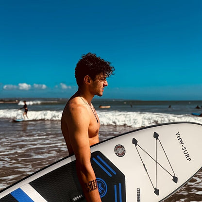 Inflatable vertical paddle set for water sports and surfing-including air pump, paddle, rope, backpack, fin box and maintenance tools. - Image 8