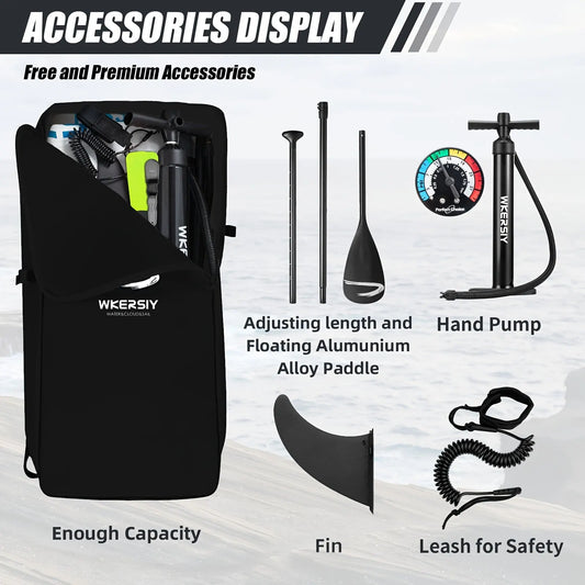 Inflatable vertical paddle set for water sports and surfing-including air pump, paddle, rope, backpack, fin box and maintenance tools. - Image 2