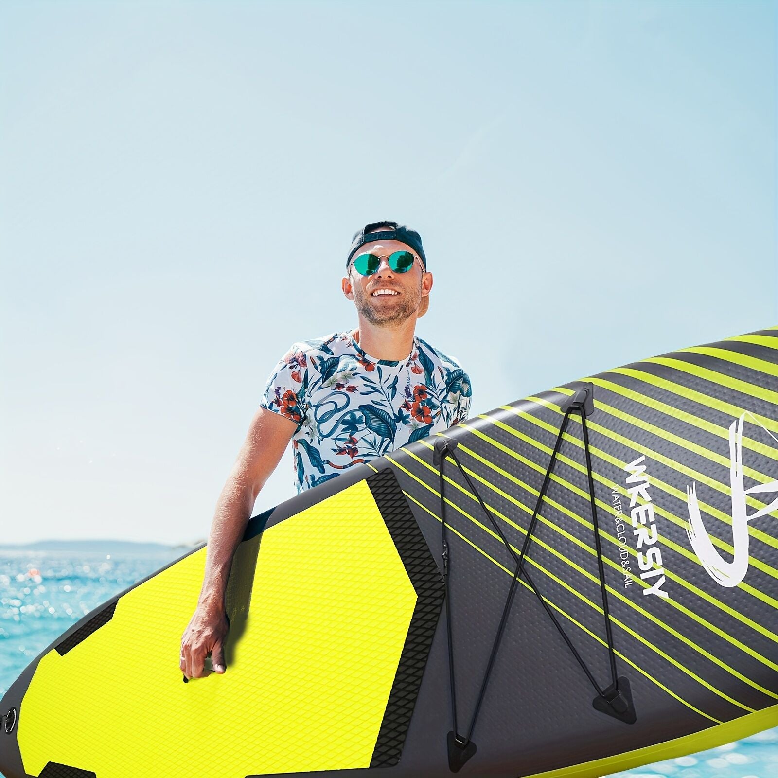 Inflatable vertical paddle set for water sports and surfing-including air pump, paddle, rope, backpack, fin box and maintenance tools. - Image 6