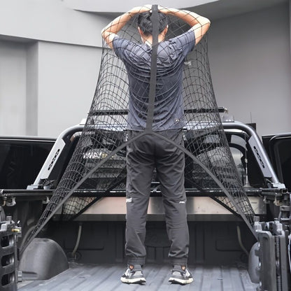 High-elasticity truck bed net, cargo net for pickup truck bed, stretchable mesh organizer for pickup truck trunk bed, suitable for daily light loads in trucks - Image 2