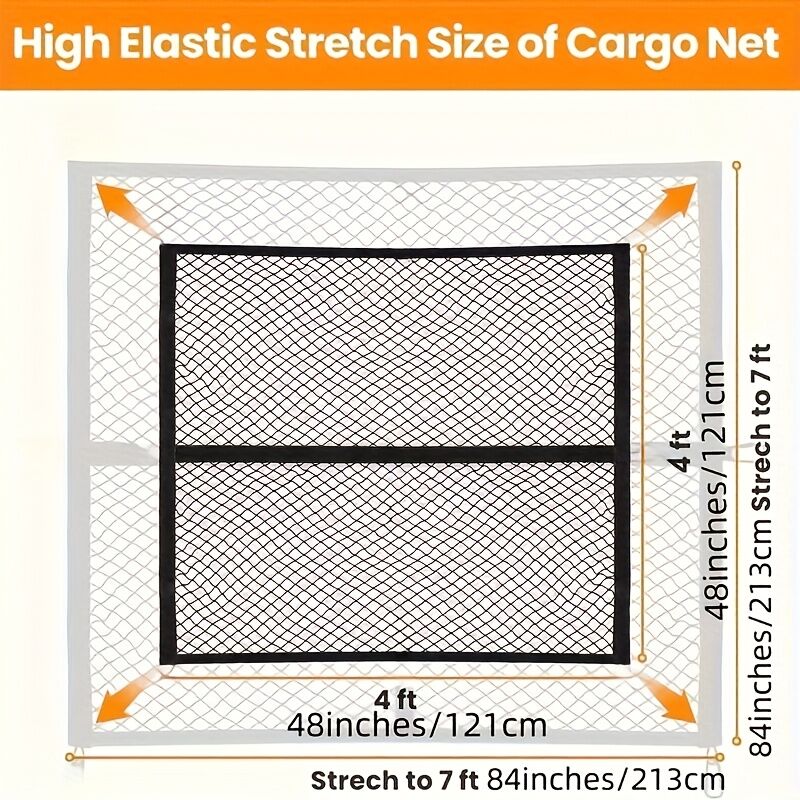 High-elasticity truck bed net, cargo net for pickup truck bed, stretchable mesh organizer for pickup truck trunk bed, suitable for daily light loads in trucks - Image 3