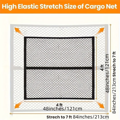 High-elasticity truck bed net, cargo net for pickup truck bed, stretchable mesh organizer for pickup truck trunk bed, suitable for daily light loads in trucks - Image 3
