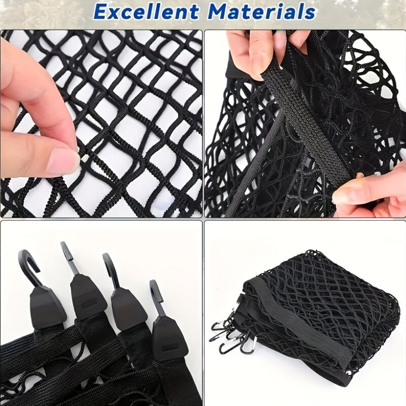 High-elasticity truck bed net, cargo net for pickup truck bed, stretchable mesh organizer for pickup truck trunk bed, suitable for daily light loads in trucks - Image 7