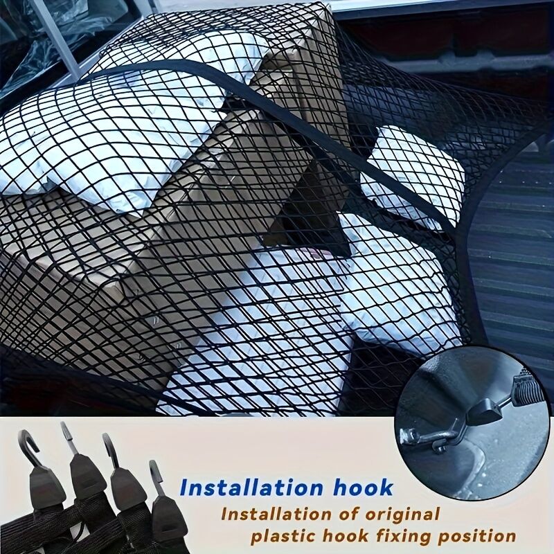 High-elasticity truck bed net, cargo net for pickup truck bed, stretchable mesh organizer for pickup truck trunk bed, suitable for daily light loads in trucks - Image 9