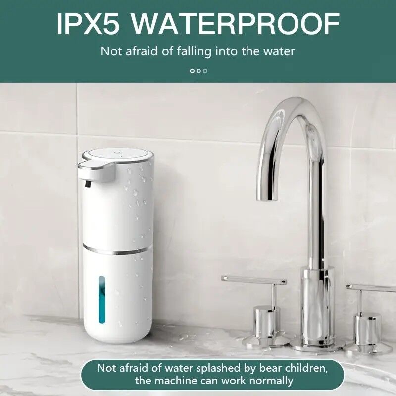 380ml touchless sensor automatic soap dispenser - wall-mounted, rechargeable lithium battery, USB charging, modern black design, suitable for bathroom and kitchen, bathroom soap dispenser | modern soap dispenser | touchless soap dispenser - Image 2