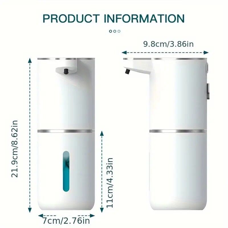 380ml touchless sensor automatic soap dispenser - wall-mounted, rechargeable lithium battery, USB charging, modern black design, suitable for bathroom and kitchen, bathroom soap dispenser | modern soap dispenser | touchless soap dispenser - Image 3