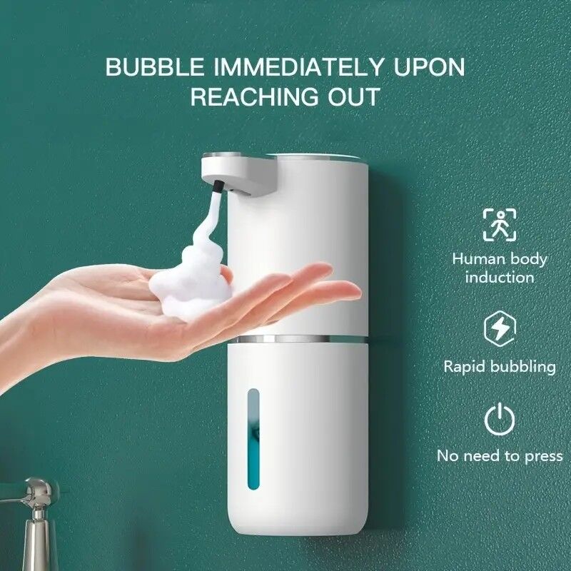 380ml touchless sensor automatic soap dispenser - wall-mounted, rechargeable lithium battery, USB charging, modern black design, suitable for bathroom and kitchen, bathroom soap dispenser | modern soap dispenser | touchless soap dispenser - Image 4