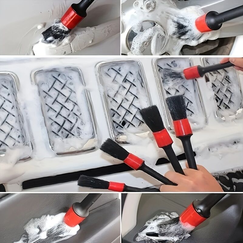 26-piece full function car detailing kit with drill brush and wheel cleaner - Heavy-duty manual and drill-powered cleaning set, color-coded brushes for paint restoration, glass, metal, plastic surfaces - Car washing, polishing, protection - Suitable for h - Image 2