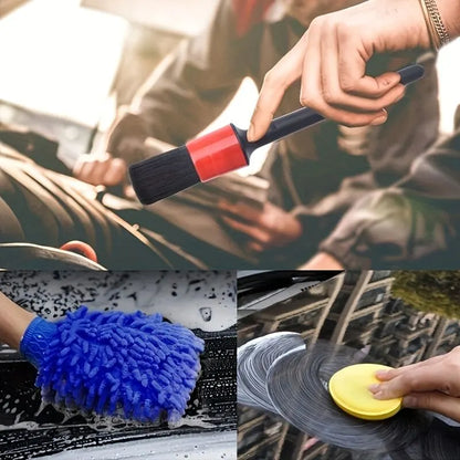 26-piece full function car detailing kit with drill brush and wheel cleaner - Heavy-duty manual and drill-powered cleaning set, color-coded brushes for paint restoration, glass, metal, plastic surfaces - Car washing, polishing, protection - Suitable for h - Image 3