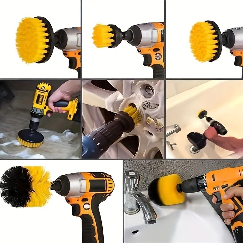 26-piece full function car detailing kit with drill brush and wheel cleaner - Heavy-duty manual and drill-powered cleaning set, color-coded brushes for paint restoration, glass, metal, plastic surfaces - Car washing, polishing, protection - Suitable for h - Image 9