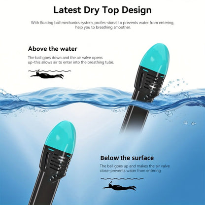 S/M  Full-face silicone snorkeling mask, full-dry panoramic snorkeling mirror, camera bracket, large frame anti-leakage and anti-fog swimming mirror set for adults. - Image 8