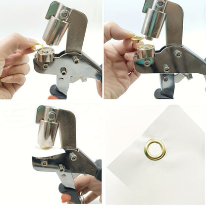 Complete eyelet punch set with 200 10mm rings - Perfect for DIY tarps, faux leather, and waterproof fabric projects, sewing and crafting essentials - Image 4