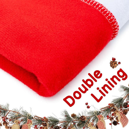 16-piece Christmas chair set-holiday red Christmas hat pattern, suitable for holiday dinners and party decorations, including 8 chair sets and 8 tableware sets, reusable, durable fabric, suitable for Christmas, New Year, Valentine's Day and party activiti - Image 9