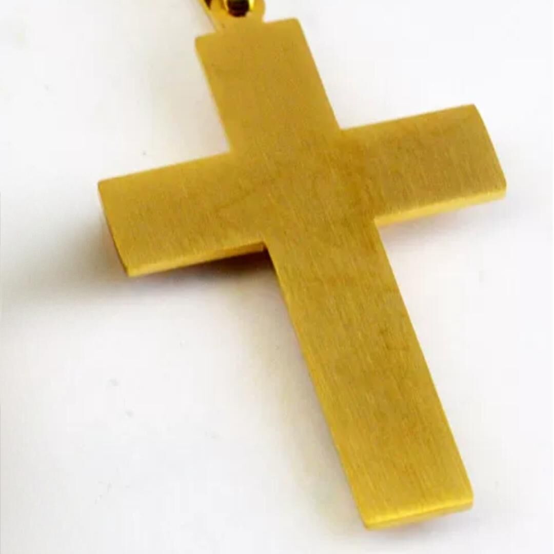 Trident cross men's pendant necklace - gold U-shaped flat chain design, religious style fashion accessory, suitable for daily and formal occasions | high-quality accessory | exquisite men's jewelry - Image 6