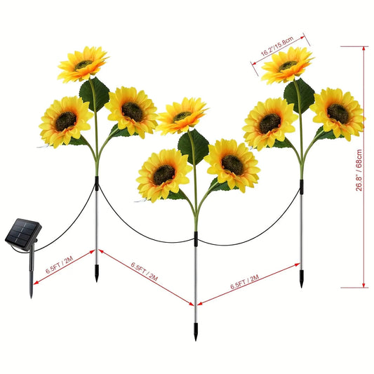 2 pcs of Sunflower-Shaped Ambiance Lights – Soft, Insect-Repellent Glow for Your Private Garden. Adds a Poetic Nighttime & Festive Touch. - Image 2