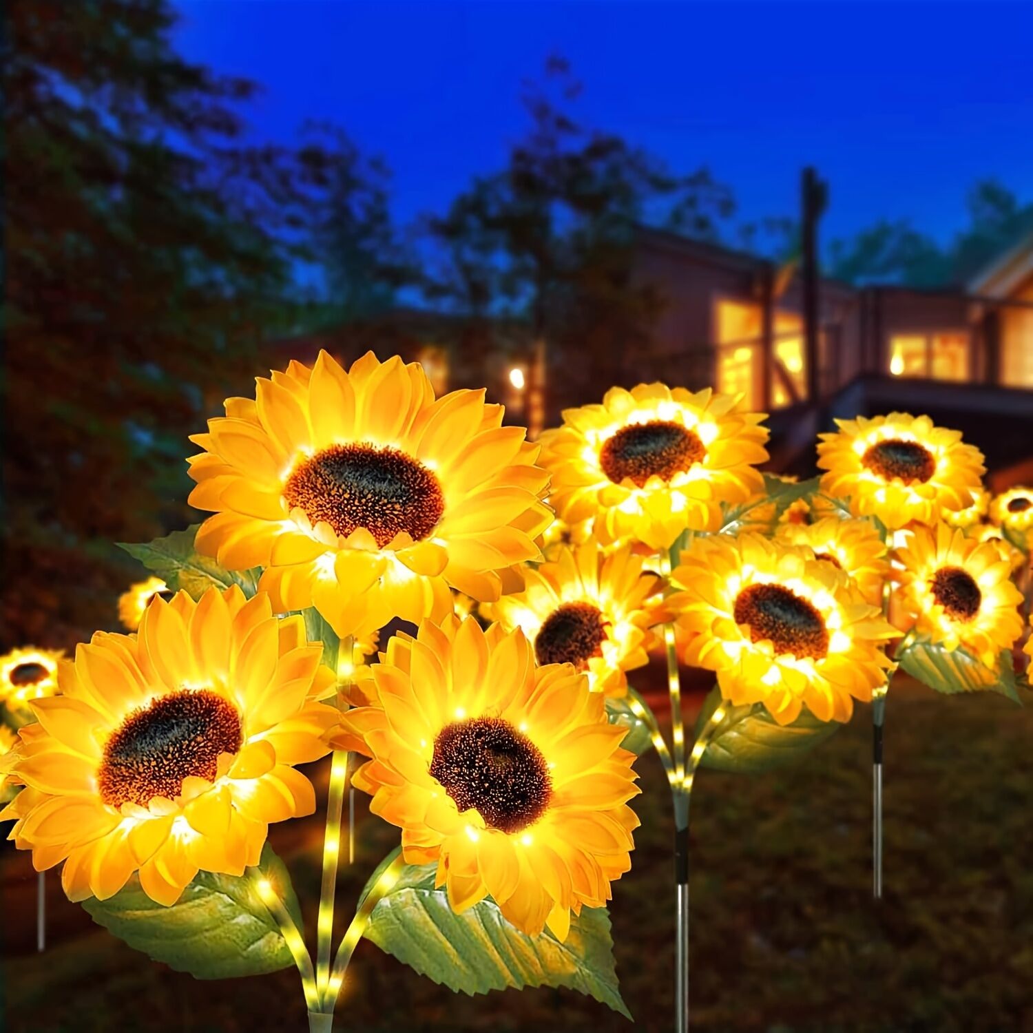 2 pcs of Sunflower-Shaped Ambiance Lights – Soft, Insect-Repellent Glow for Your Private Garden. Adds a Poetic Nighttime & Festive Touch. - Image 3