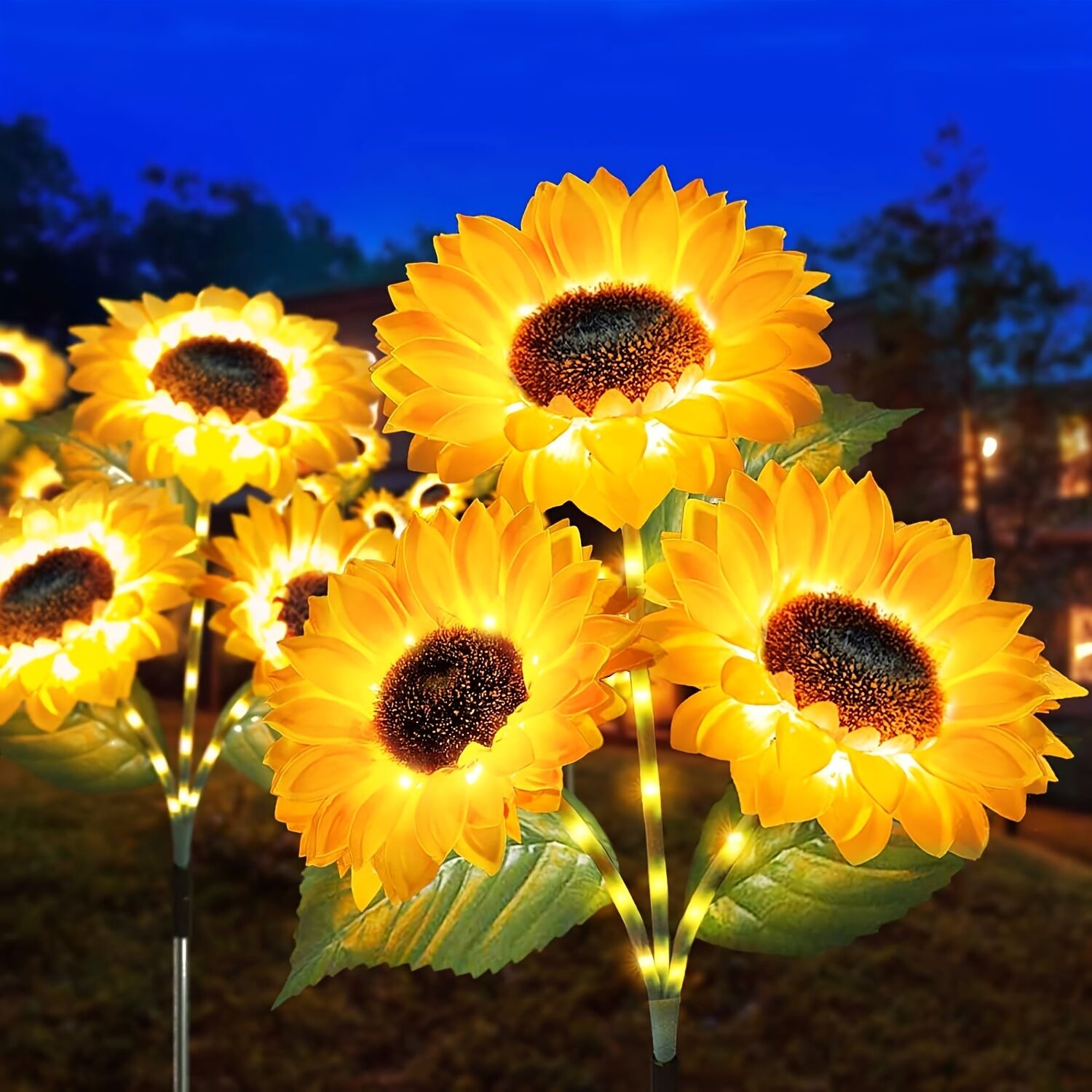 2 pcs of Sunflower-Shaped Ambiance Lights – Soft, Insect-Repellent Glow for Your Private Garden. Adds a Poetic Nighttime & Festive Touch. - Image 4