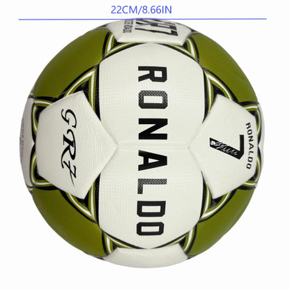 A local gold color matching size5 football, PU fitting material, Christmas Boxing Day gift, including pump+air needle+net bag set,soccer - Image 3