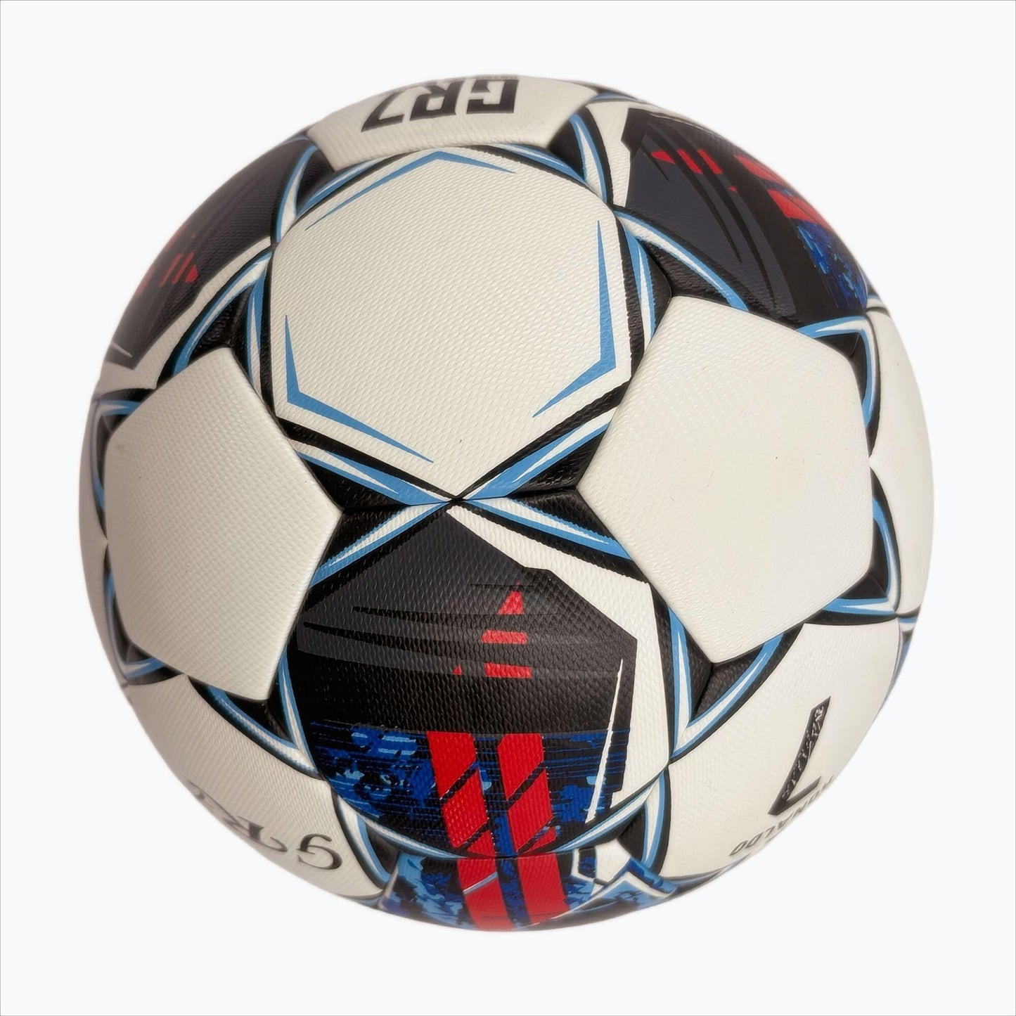 A black, red and blue graffiti football, made of PU, containing a pump+air needle+net bag, a gift for Christmas Boxing Day,soccer - Image 2