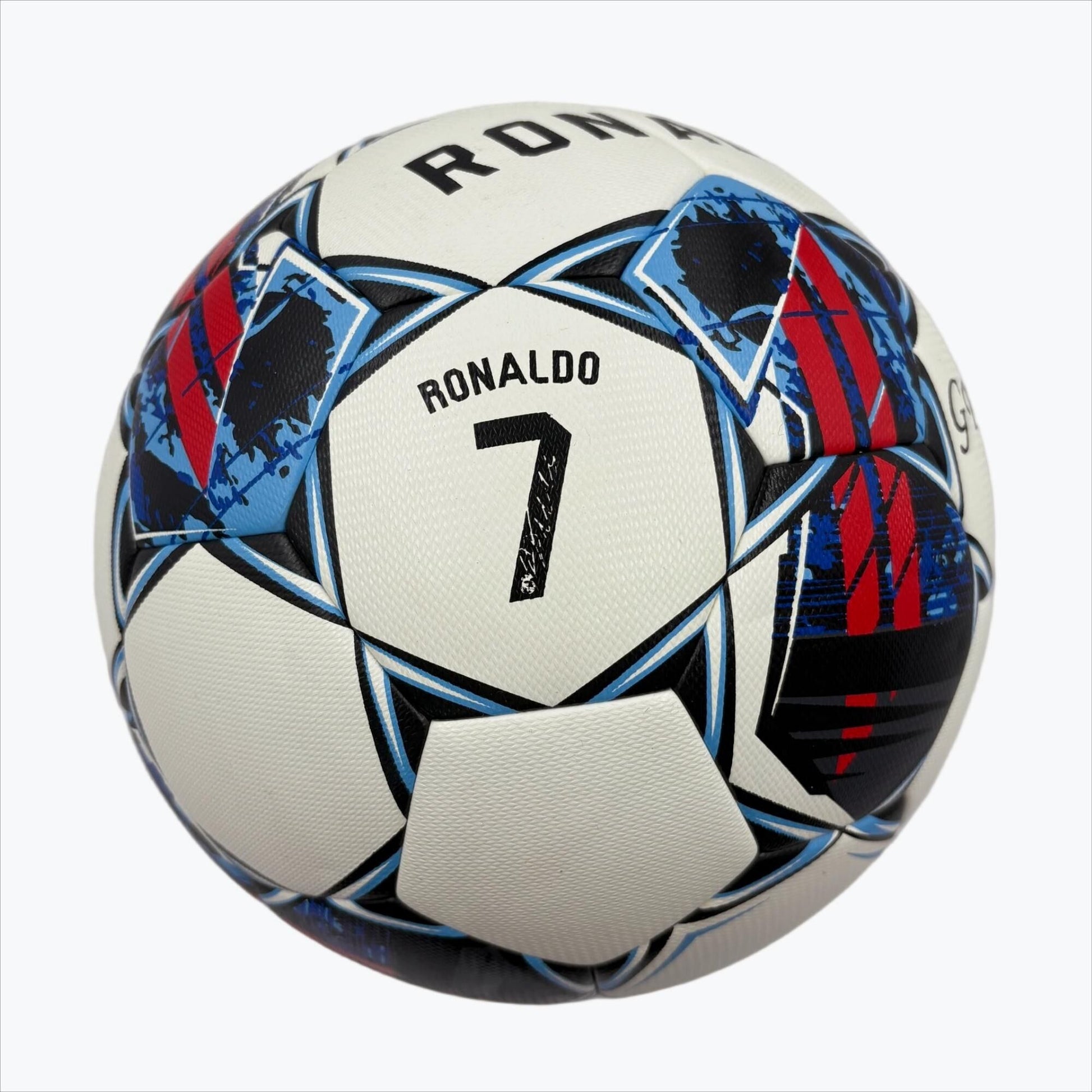 A black, red and blue graffiti football, made of PU, containing a pump+air needle+net bag, a gift for Christmas Boxing Day,soccer - Image 4
