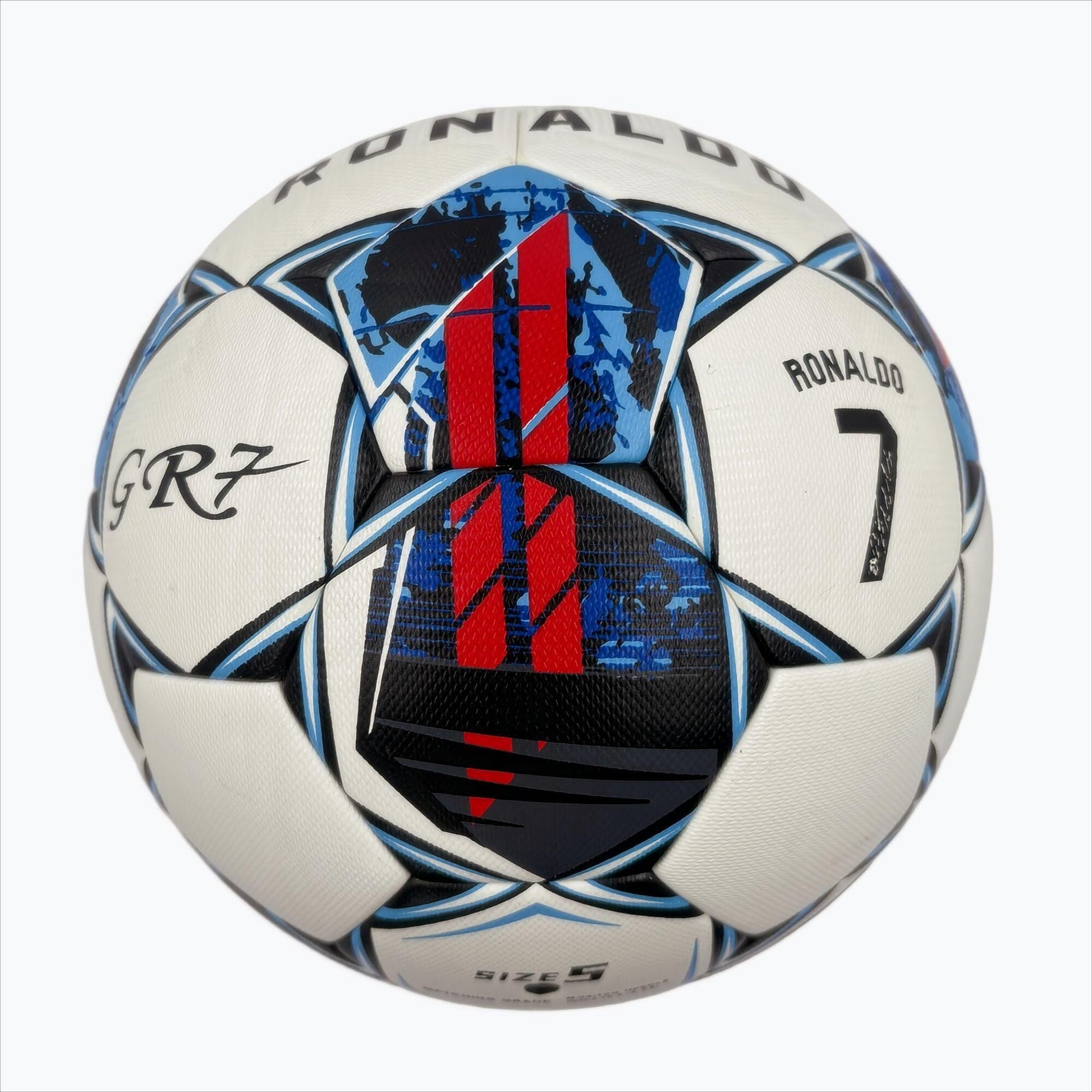 A black, red and blue graffiti football, made of PU, containing a pump+air needle+net bag, a gift for Christmas Boxing Day,soccer - Image 5