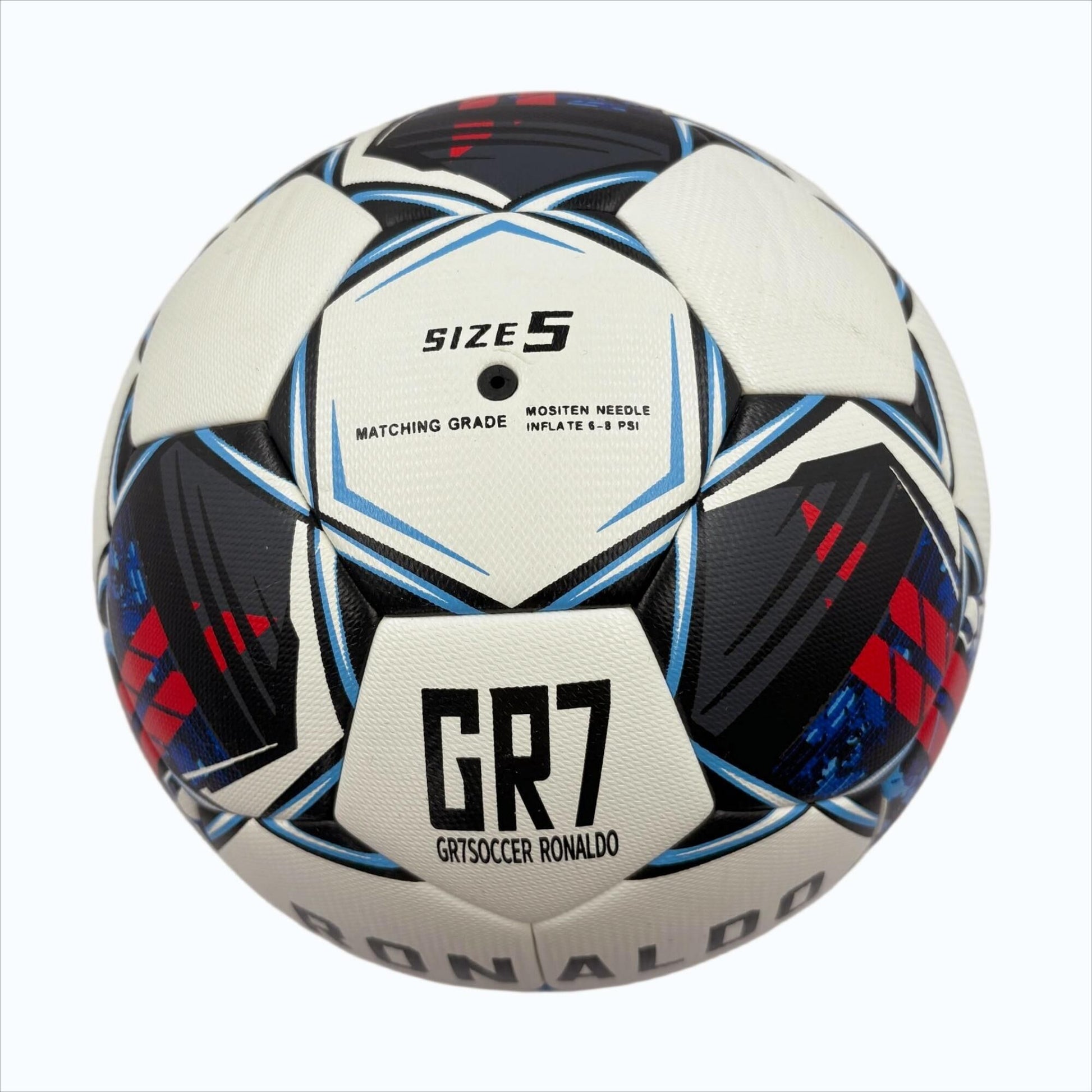 A black, red and blue graffiti football, made of PU, containing a pump+air needle+net bag, a gift for Christmas Boxing Day,soccer - Image 7