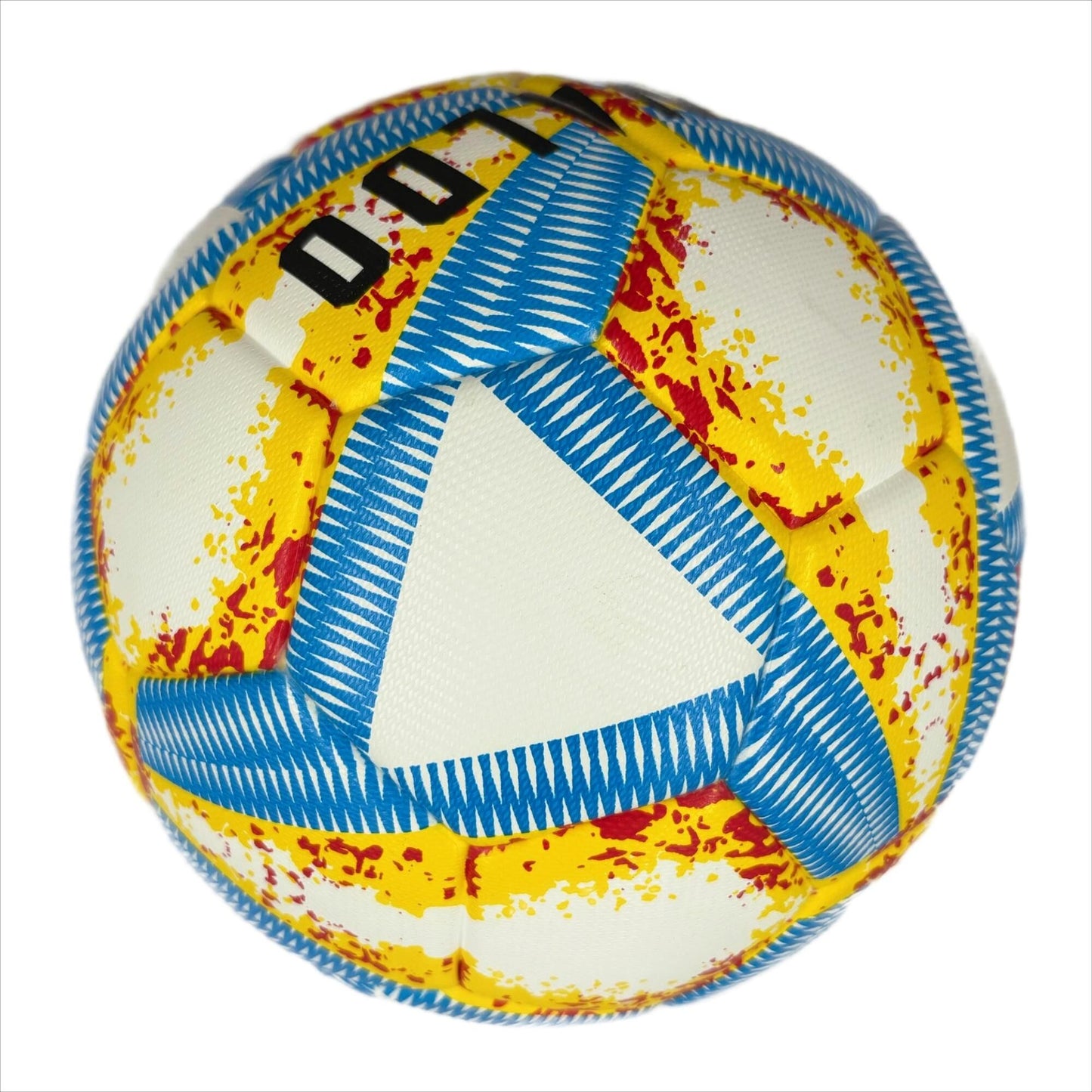 A yellow, blue and red football with color matching size5, PU fitting material, Christmas Boxing Day gift, including pump+air needle+net bag set,soccer - Image 2