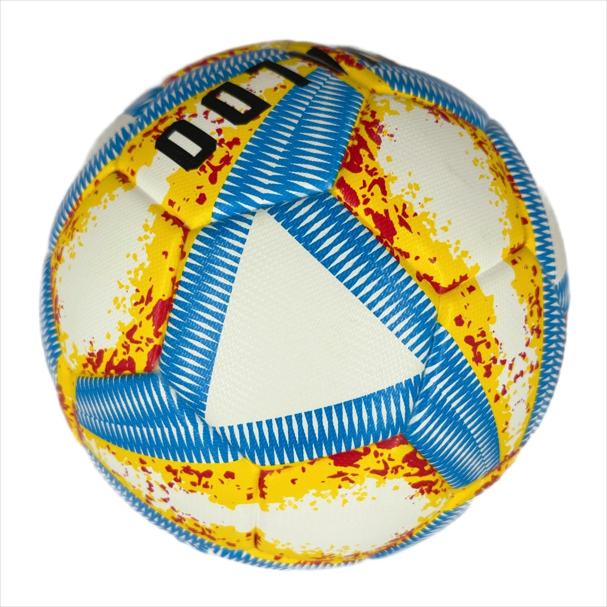 A yellow, blue and red football with color matching size5, PU fitting material, Christmas Boxing Day gift, including pump+air needle+net bag set,soccer - Image 2