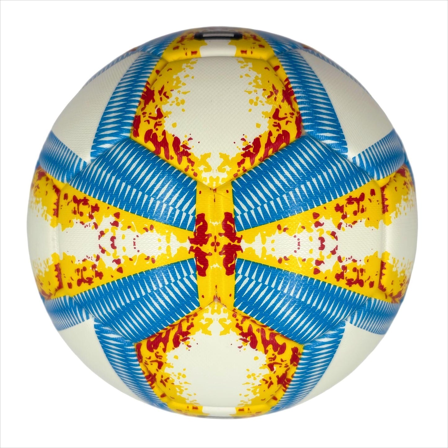A yellow, blue and red football with color matching size5, PU fitting material, Christmas Boxing Day gift, including pump+air needle+net bag set,soccer - Image 4