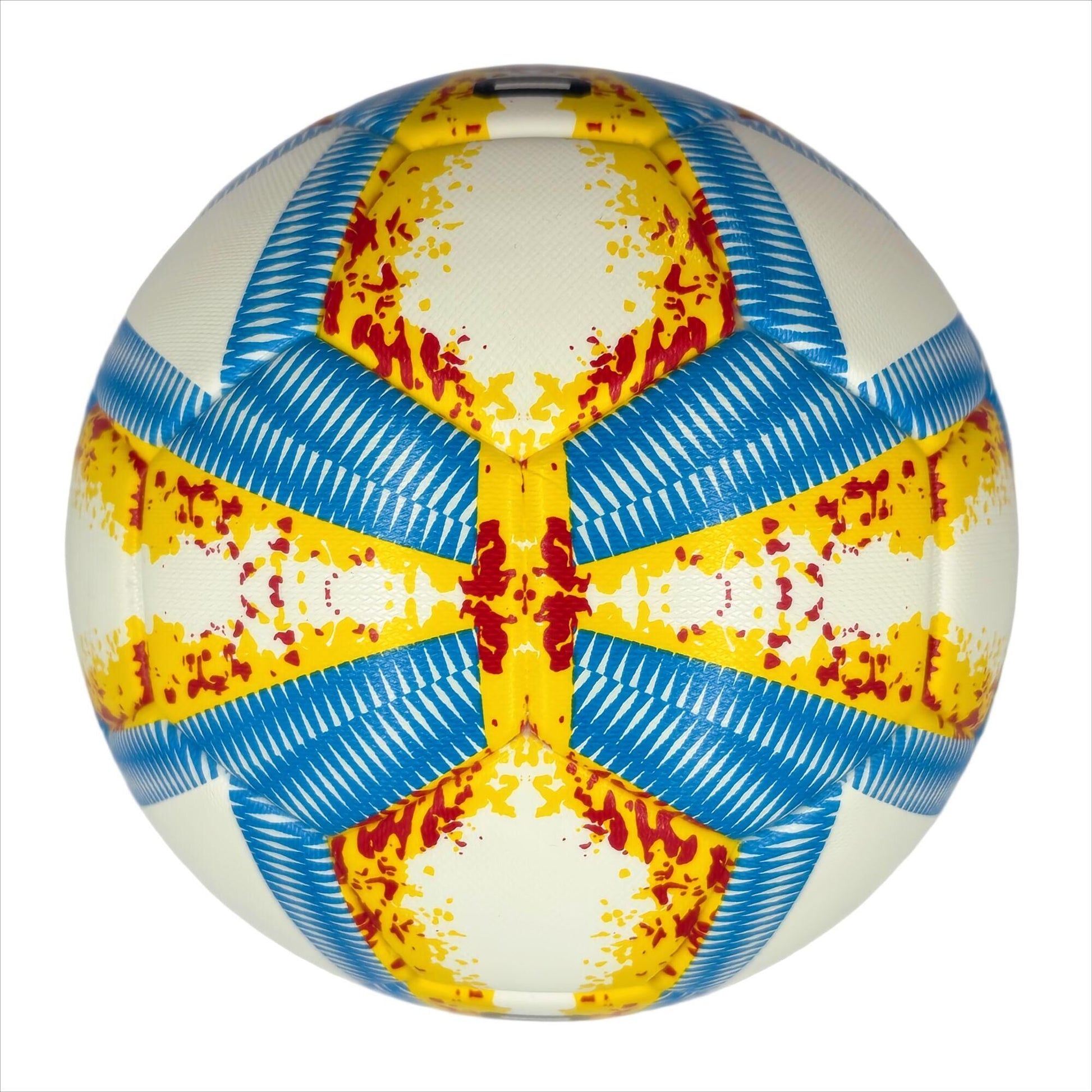 A yellow, blue and red football with color matching size5, PU fitting material, Christmas Boxing Day gift, including pump+air needle+net bag set,soccer - Image 4