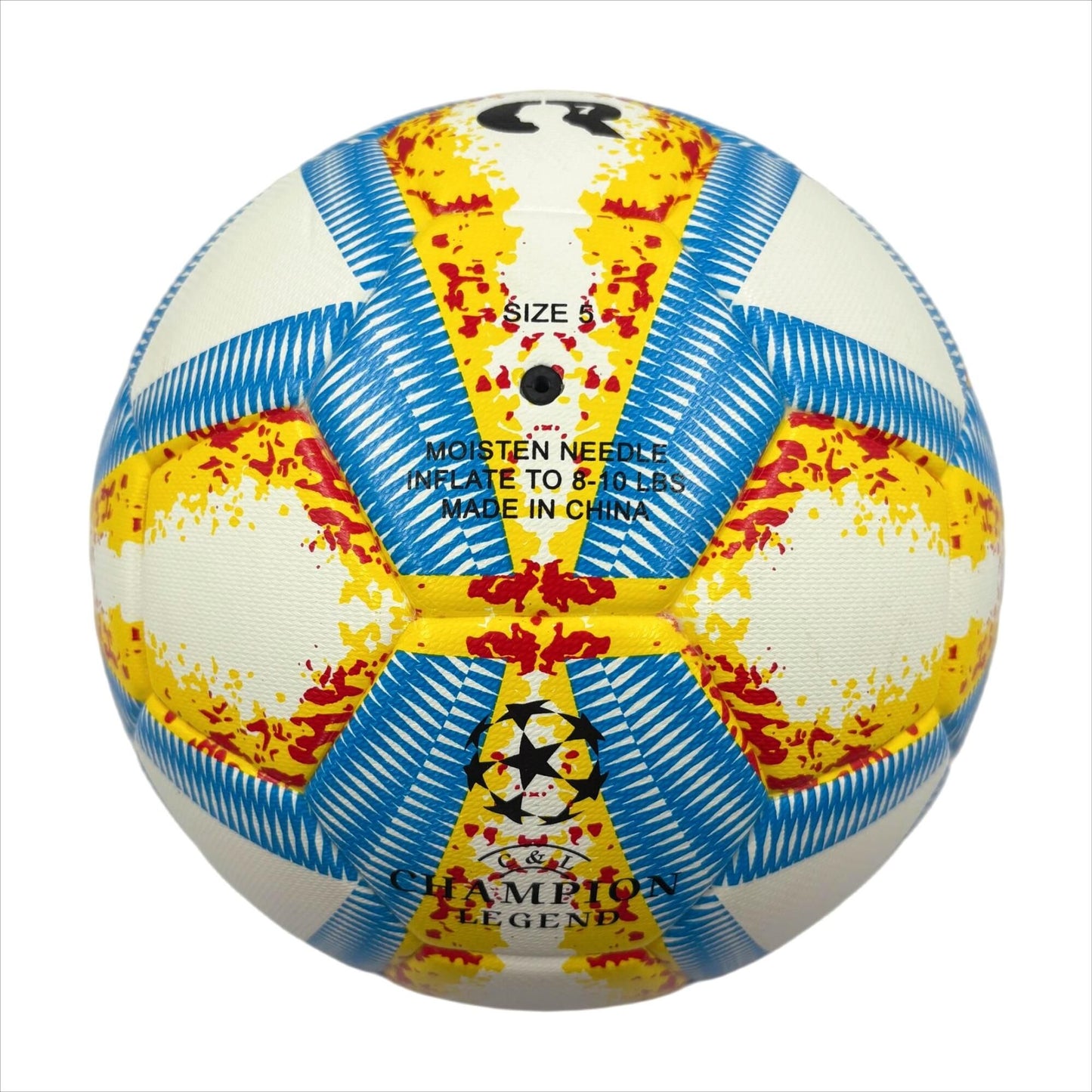 A yellow, blue and red football with color matching size5, PU fitting material, Christmas Boxing Day gift, including pump+air needle+net bag set,soccer - Image 5