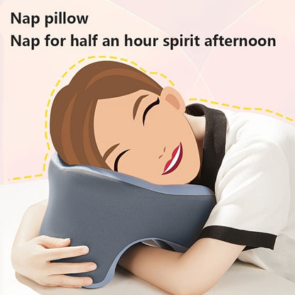Ergonomic U-shaped core pillow for napping – Lightweight, dry clean only, synthetic fiber cover – Ideal for office, travel, camping, and home use – Supports stomach, back, or side sleepers. Office nap pillow | Ergonomic design | Pillow, sleeping pillow - Image 3