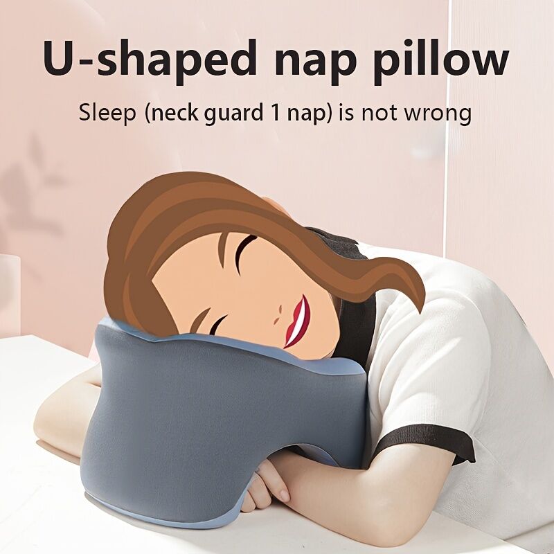 Ergonomic U-shaped core pillow for napping – Lightweight, dry clean only, synthetic fiber cover – Ideal for office, travel, camping, and home use – Supports stomach, back, or side sleepers. Office nap pillow | Ergonomic design | Pillow, sleeping pillow - Image 7