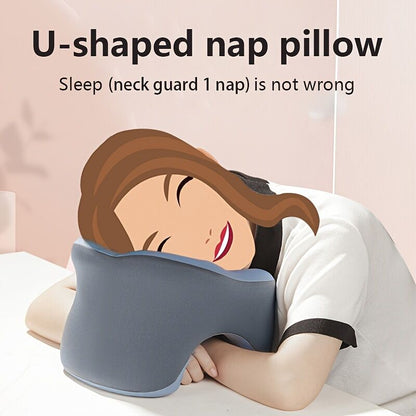 Ergonomic U-shaped core pillow for napping – Lightweight, dry clean only, synthetic fiber cover – Ideal for office, travel, camping, and home use – Supports stomach, back, or side sleepers. Office nap pillow | Ergonomic design | Pillow, sleeping pillow - Image 7